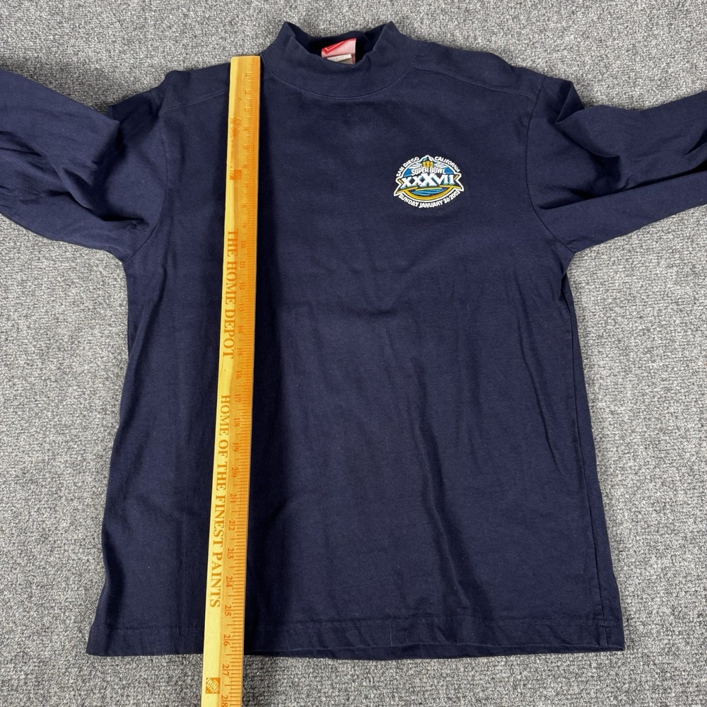 2003 Super Bowl XXXVII NFL Navy Mock Turtleneck Shirt Mens Medium San Diego Y2K - Picture 5 of 7